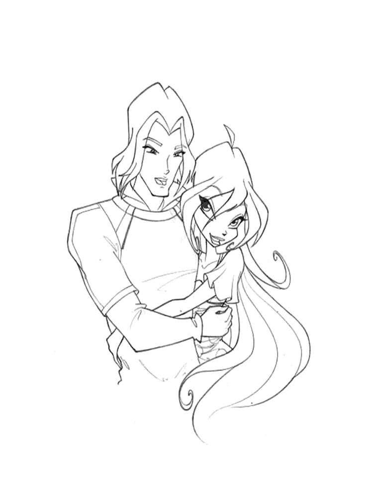 Винкс (winx) рисунок для раскрашивания 14