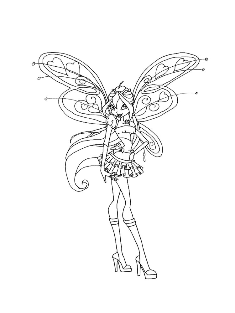 Винкс (winx) рисунок для раскрашивания 16
