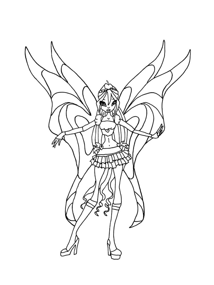 Винкс (winx) рисунок для раскрашивания 17