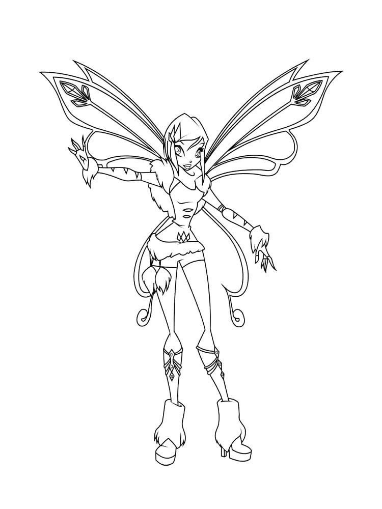 Винкс (winx) рисунок для раскрашивания 19