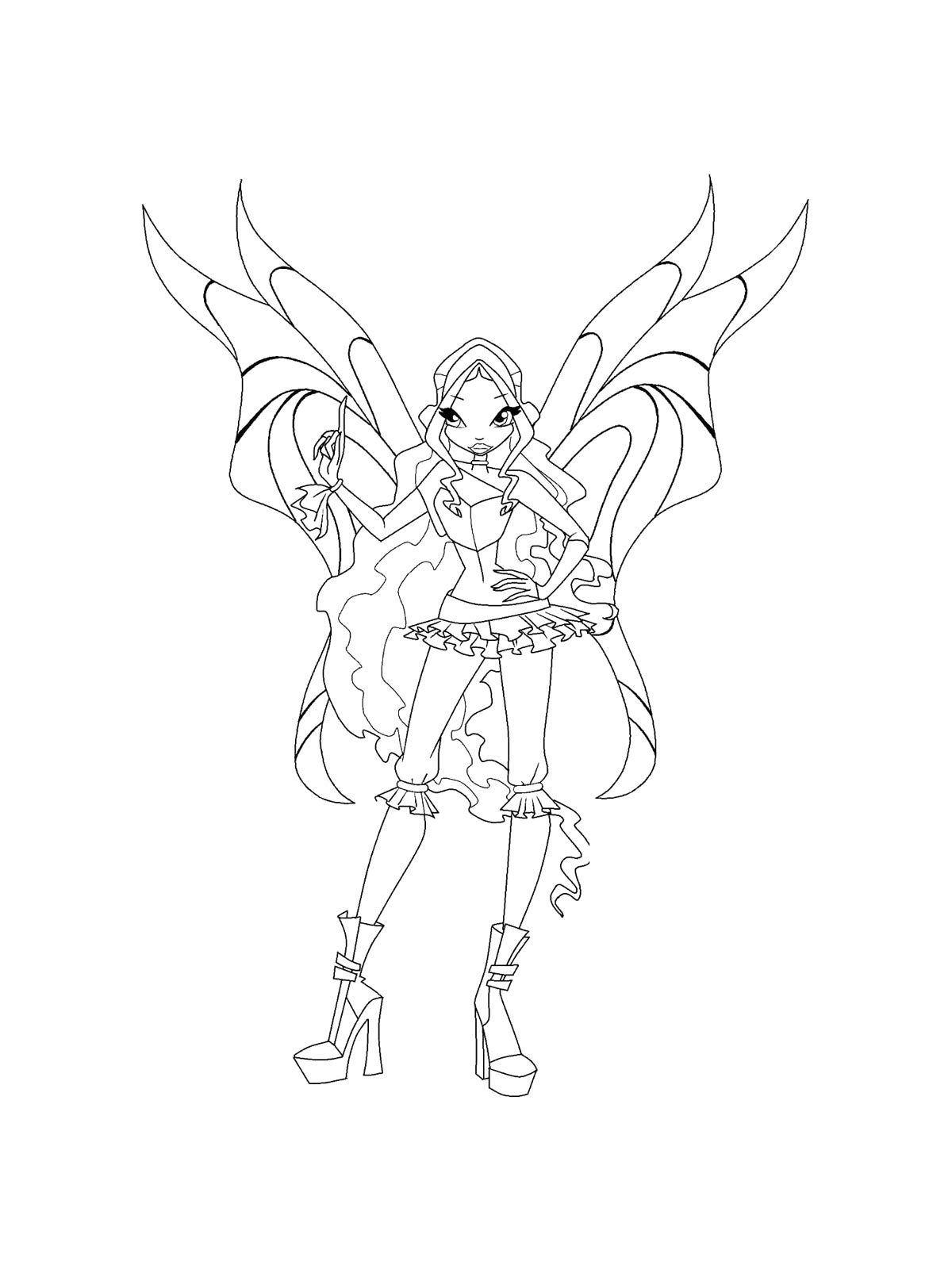 Винкс (winx) рисунок для раскрашивания 21
