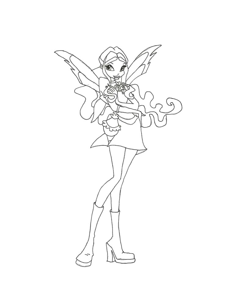 Винкс (winx) рисунок для раскрашивания 23