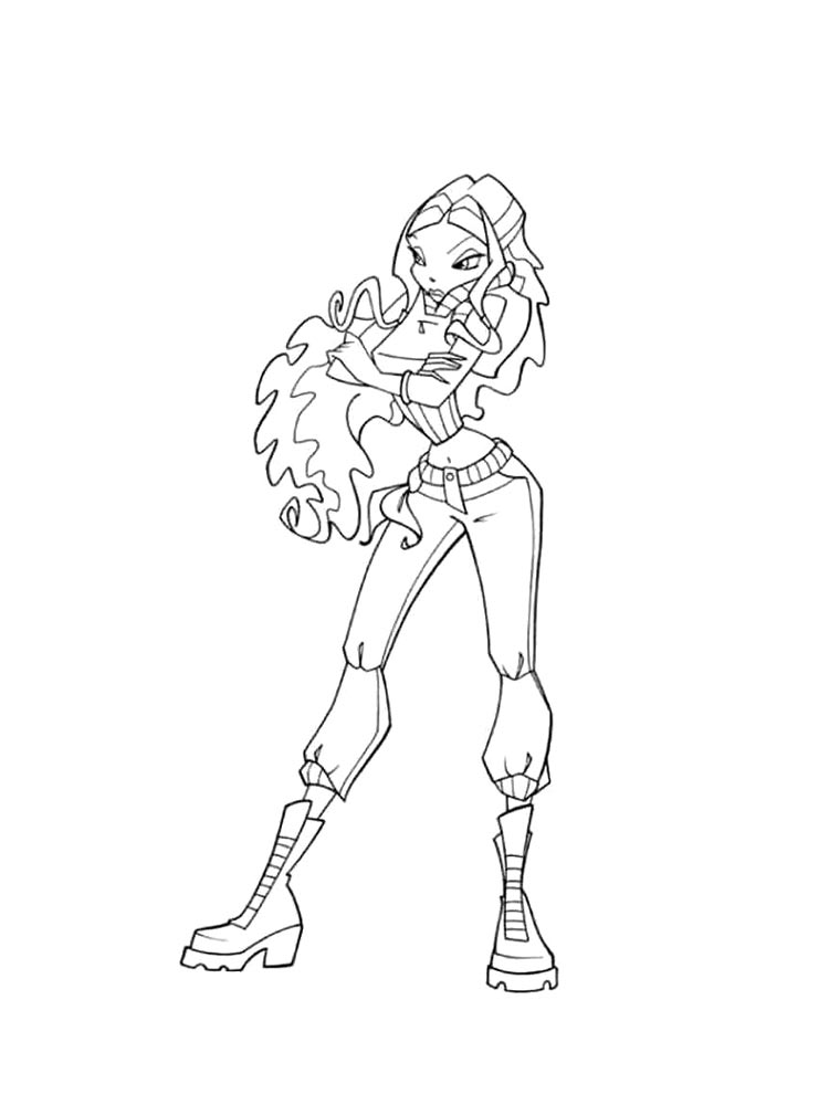 Винкс (winx) рисунок для раскрашивания 24
