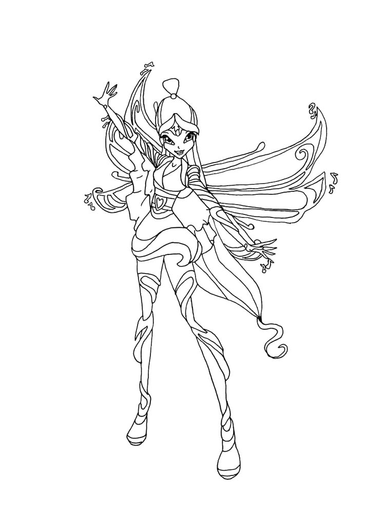 Винкс (winx) рисунок для раскрашивания 28
