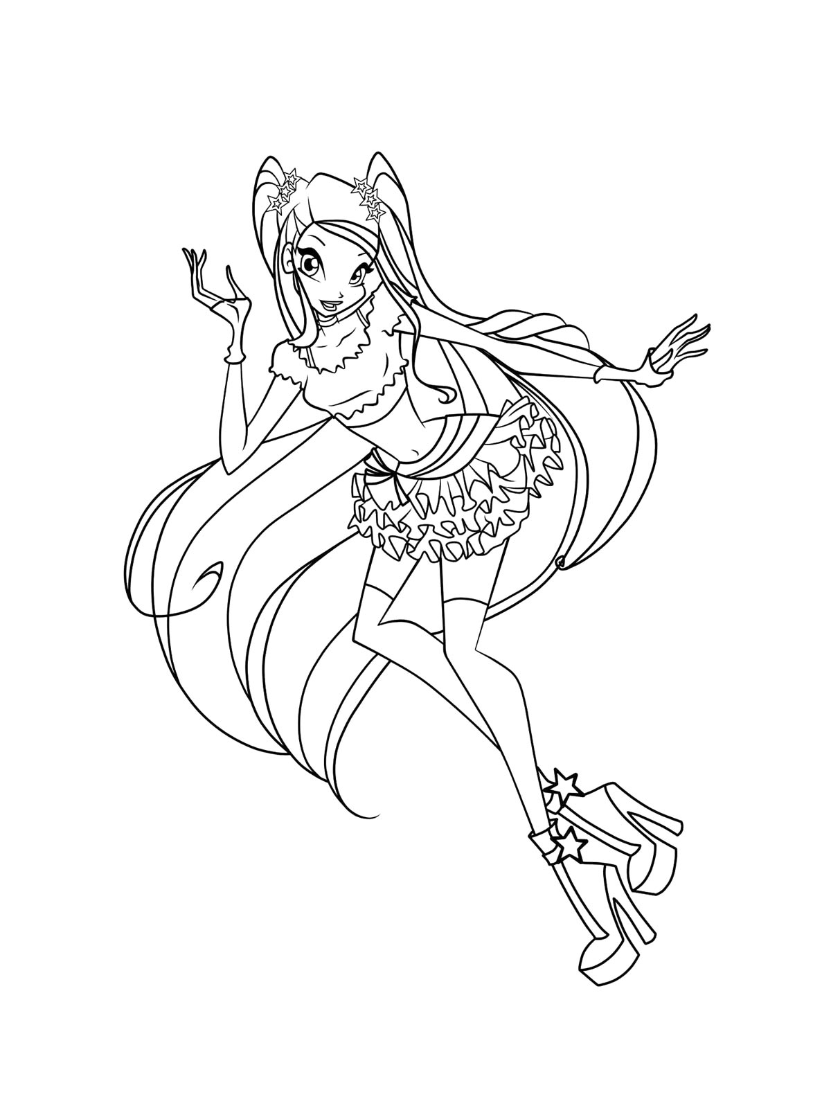 Винкс (winx) рисунок для раскрашивания 29