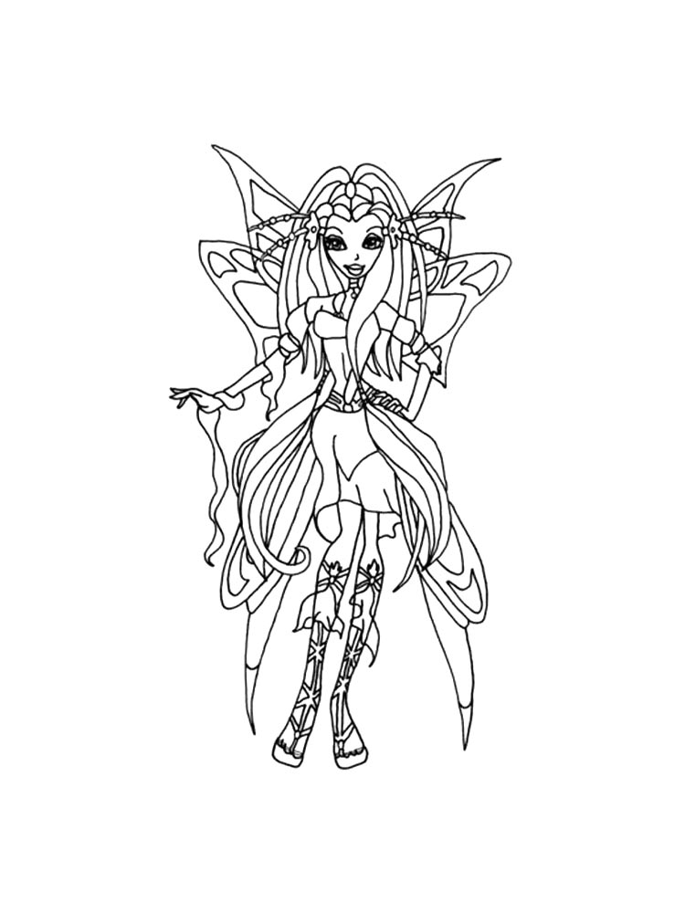 Винкс (winx) рисунок для раскрашивания 3