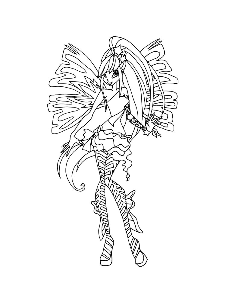 Винкс (winx) рисунок для раскрашивания 30