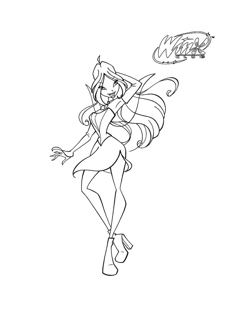 Винкс (winx) рисунок для раскрашивания 33