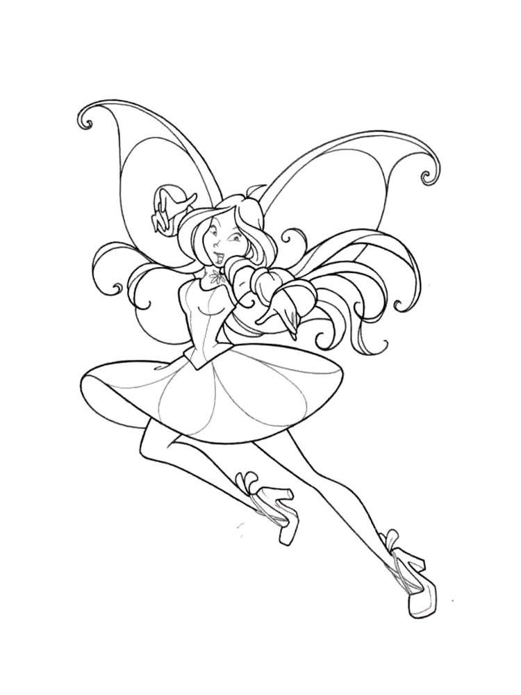Винкс (winx) рисунок для раскрашивания 35