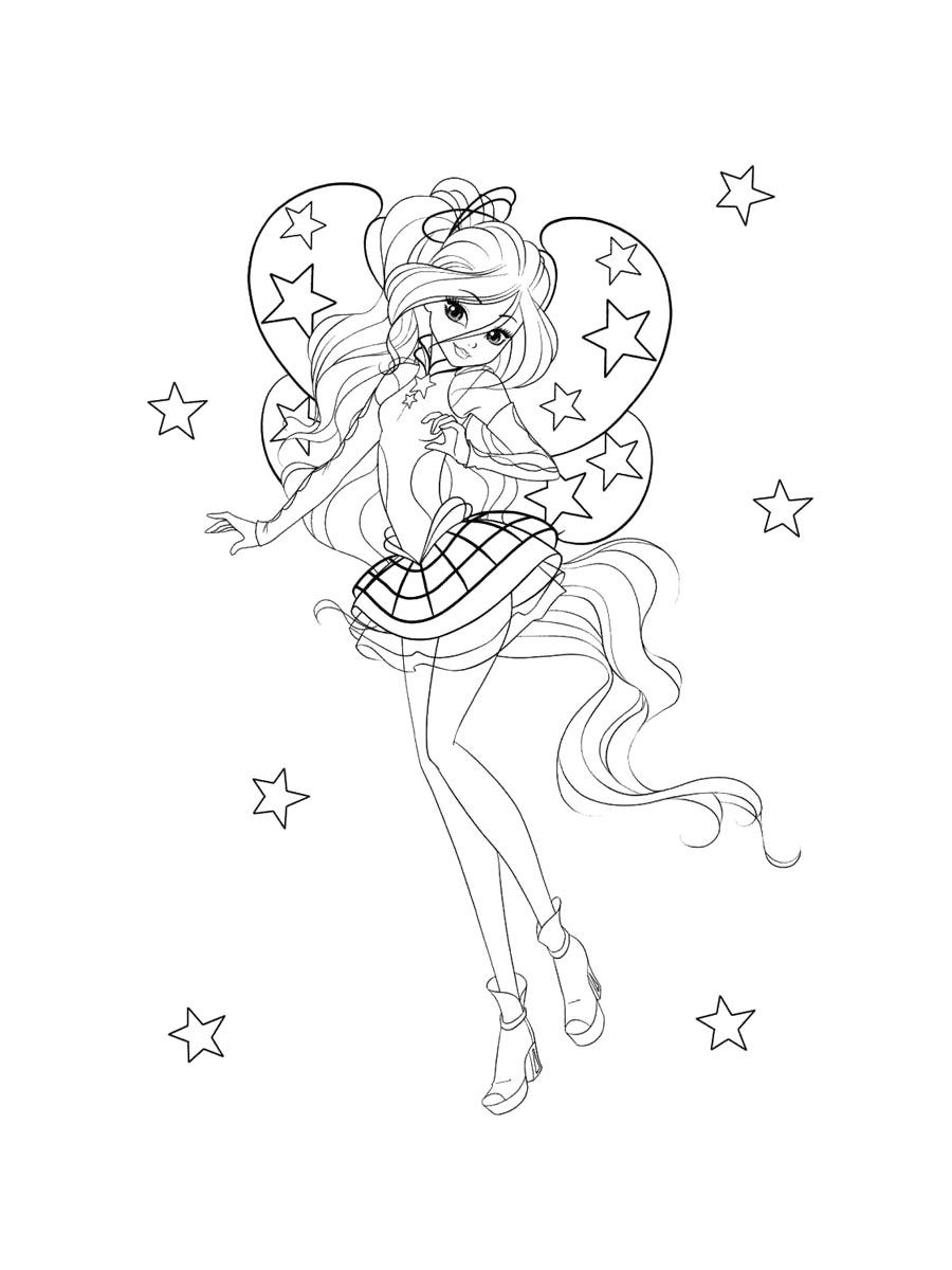 Винкс (winx) рисунок для раскрашивания 8