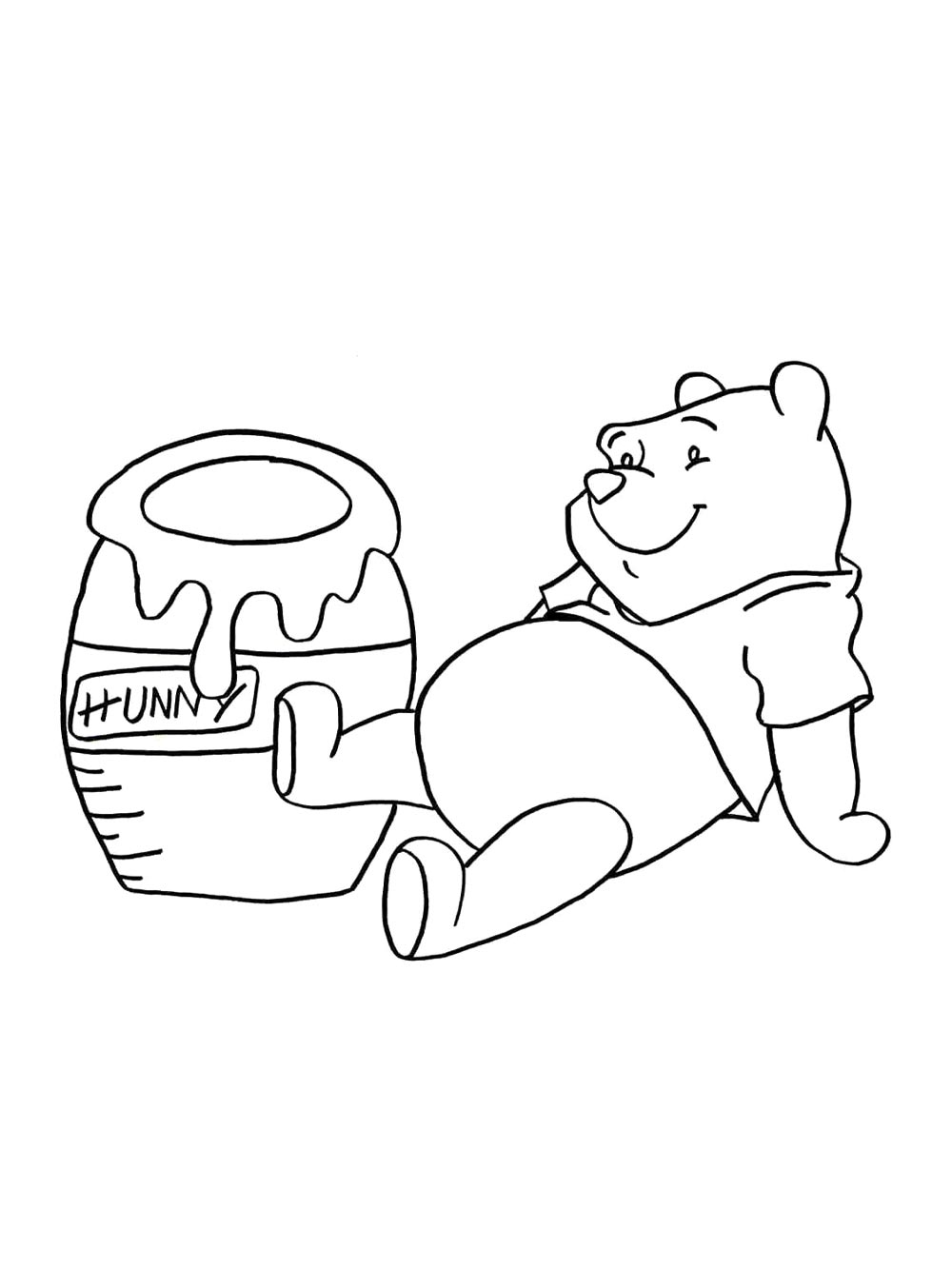 Винни пух рисунок для раскрашивания 3