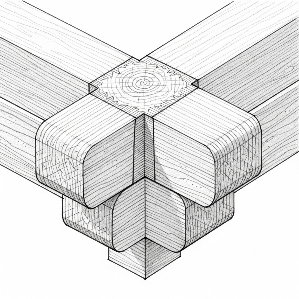 Угловое соединение 'в чашу'