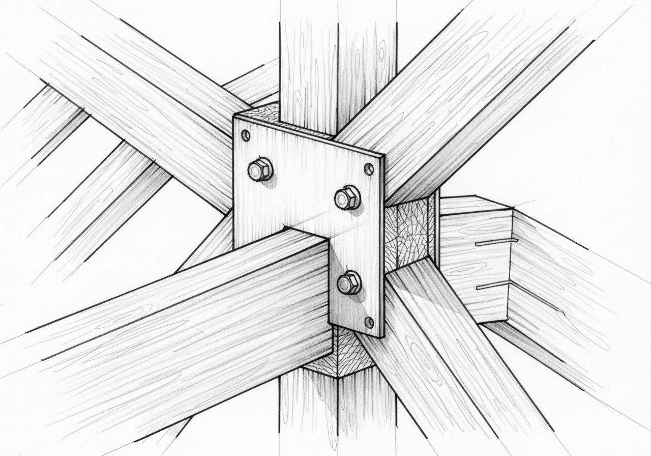 Узловое соединение стропил