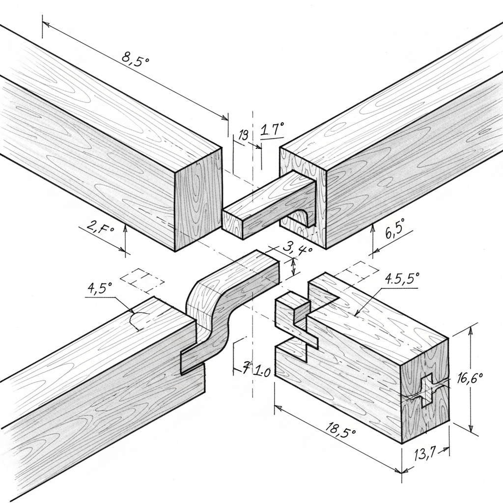Угловое соединение 'ласточкин хвост'