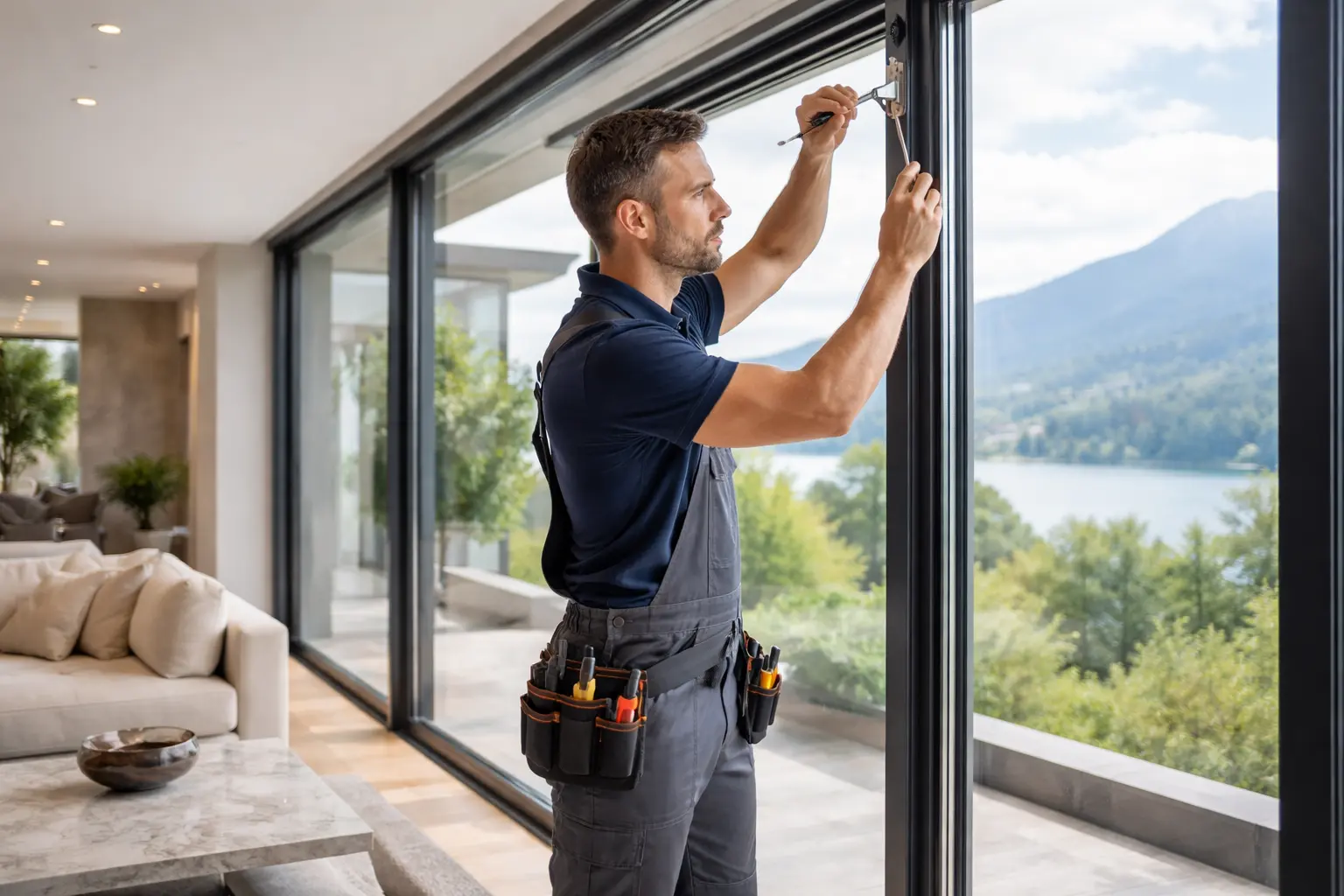 Регулировка фурнитуры панорамных окон