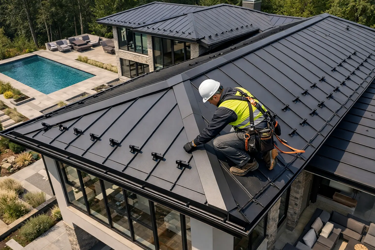 Осмотр кровли и водостоков