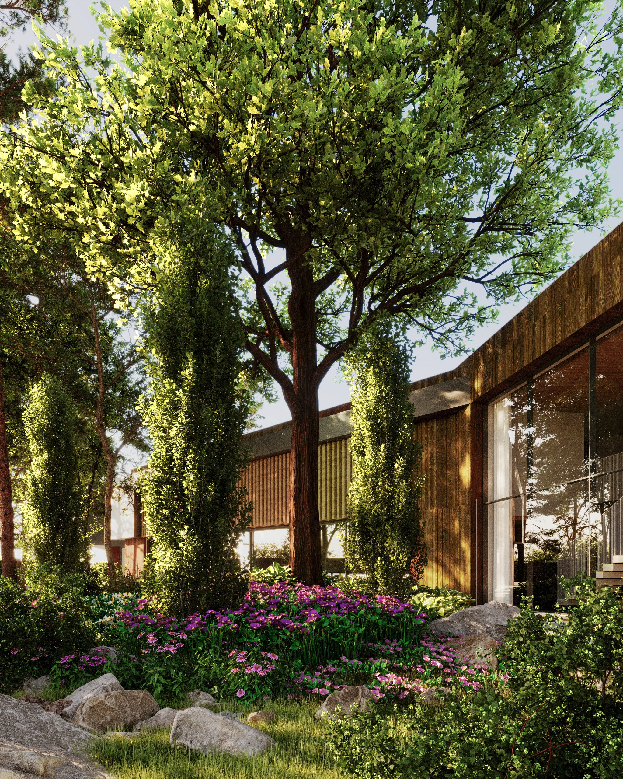 3D-рендер загородного дома — визуализация проекта