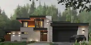 Новый дом на участке с существующим гаражом