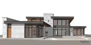 Новый дом на участке с существующим гаражом