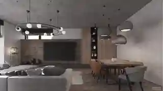 Основная группа помещений. Хол, кухня, гостинная