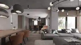 Вид на кухню из гостиной