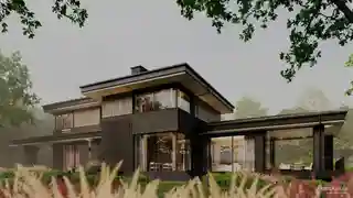 Дом со скатной кровлей и подвалом