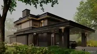 Дом со скатной кровлей и подвалом