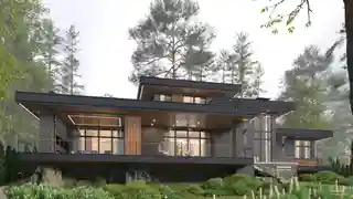 Дом с отдельным гаражом для лодки
