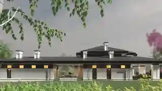 Дом без гаража и с отдельно стоящим СПА