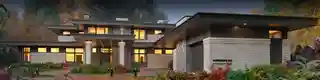 Дом с гаражом и бассейном с плоской кровлей