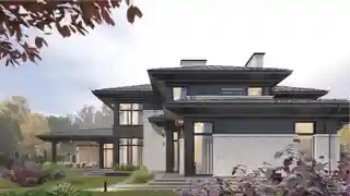 Жилой дом с террасой и гаражом