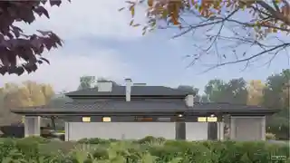 Жилой дом с террасой и гаражом