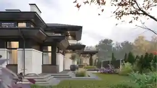 Жилой дом с террасой и гаражом