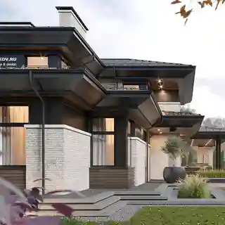 Жилой дом с террасой и гаражом