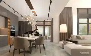 Гостинная совмещенная с кухней