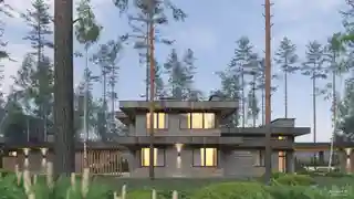 Дом с гаражом и отдельно стоящими баней и игровой