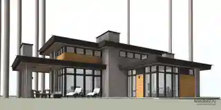 Простой одноэтажный дом без гаража на маленьком участке