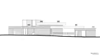Дом, баня и терраса под одной кровлей. Одним пятном застройки.