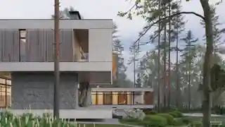 Дом с бассейном и большим общий пространством