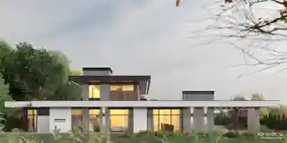 Два дома с бассейном и большим навесом