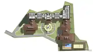 Гостиница в горах с большим перепадом рельефа