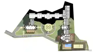Гостиница в горах с большим перепадом рельефа