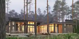 Дом с бассейном во внутреннем дворе