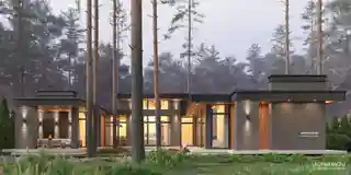 Дом с бассейном во внутреннем дворе
