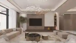 Гостиная. Камин и телевизор