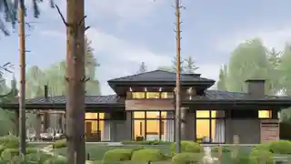 Одноэтажный дом с гаражом-эллингом на Истринском водохранилище