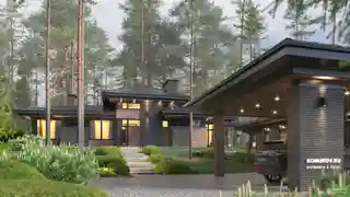 Одноэтажный дом с гаражом-эллингом на Истринском водохранилище