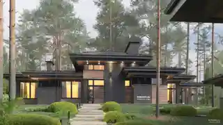 Одноэтажный дом с гаражом-эллингом на Истринском водохранилище