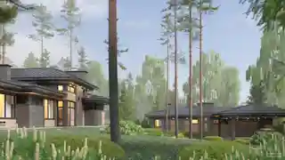 Одноэтажный дом с гаражом-эллингом на Истринском водохранилище