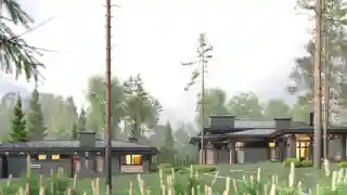 Одноэтажный дом с гаражом-эллингом на Истринском водохранилище